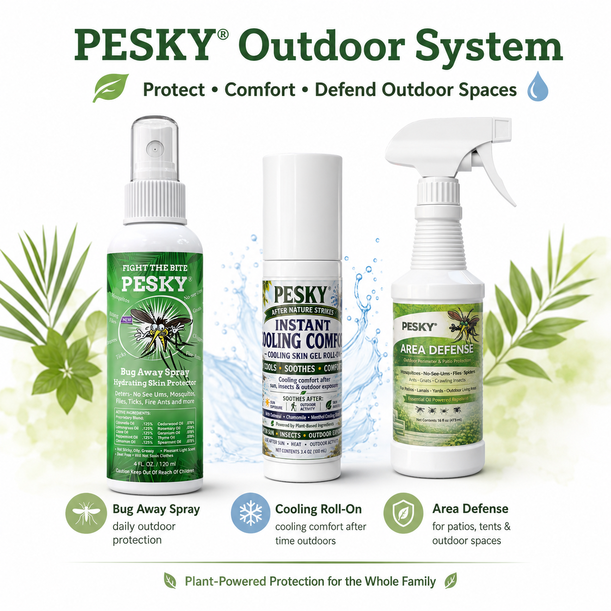 After Nature Strikes™ PESKY® Cooling Roll-On Outdoor Skin Comfort Formula